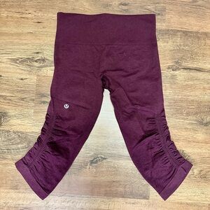lululemon In The Flow Burgundy Plum Leggings Size 4